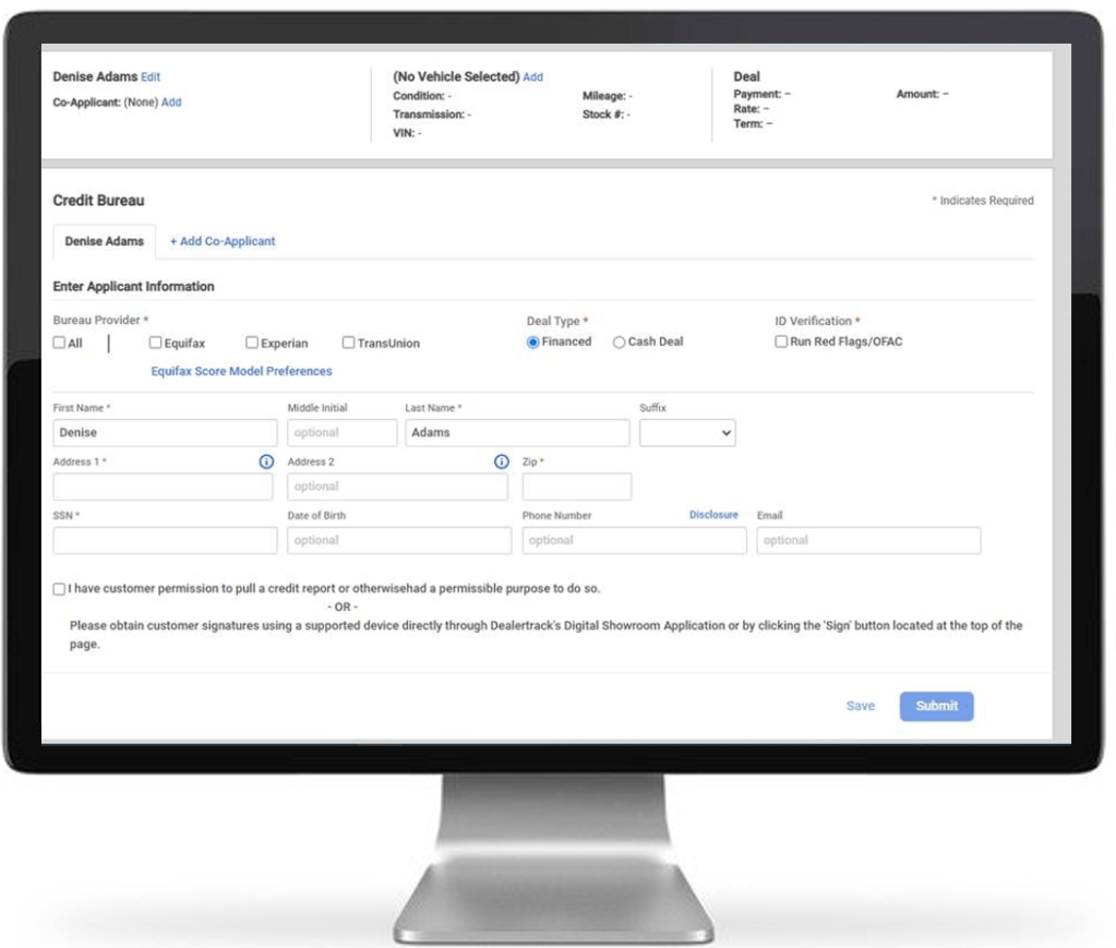 FI Credit Bureau Page – Step2 Image FI Credit Bureau Page - Step2 Image